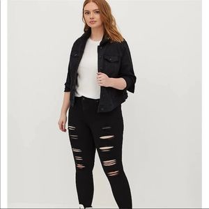 NWT Torrid Trucker Sherpa collar black denim jacket 2x